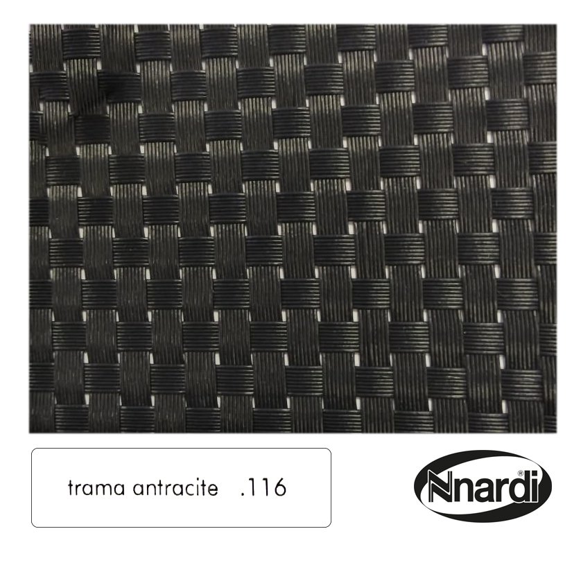 Шезлонг садовый Nardi ALFA Anthracite из пластика и сменной водостойкой тканью, регулируемой спинкой, подлокотниками и без подушек