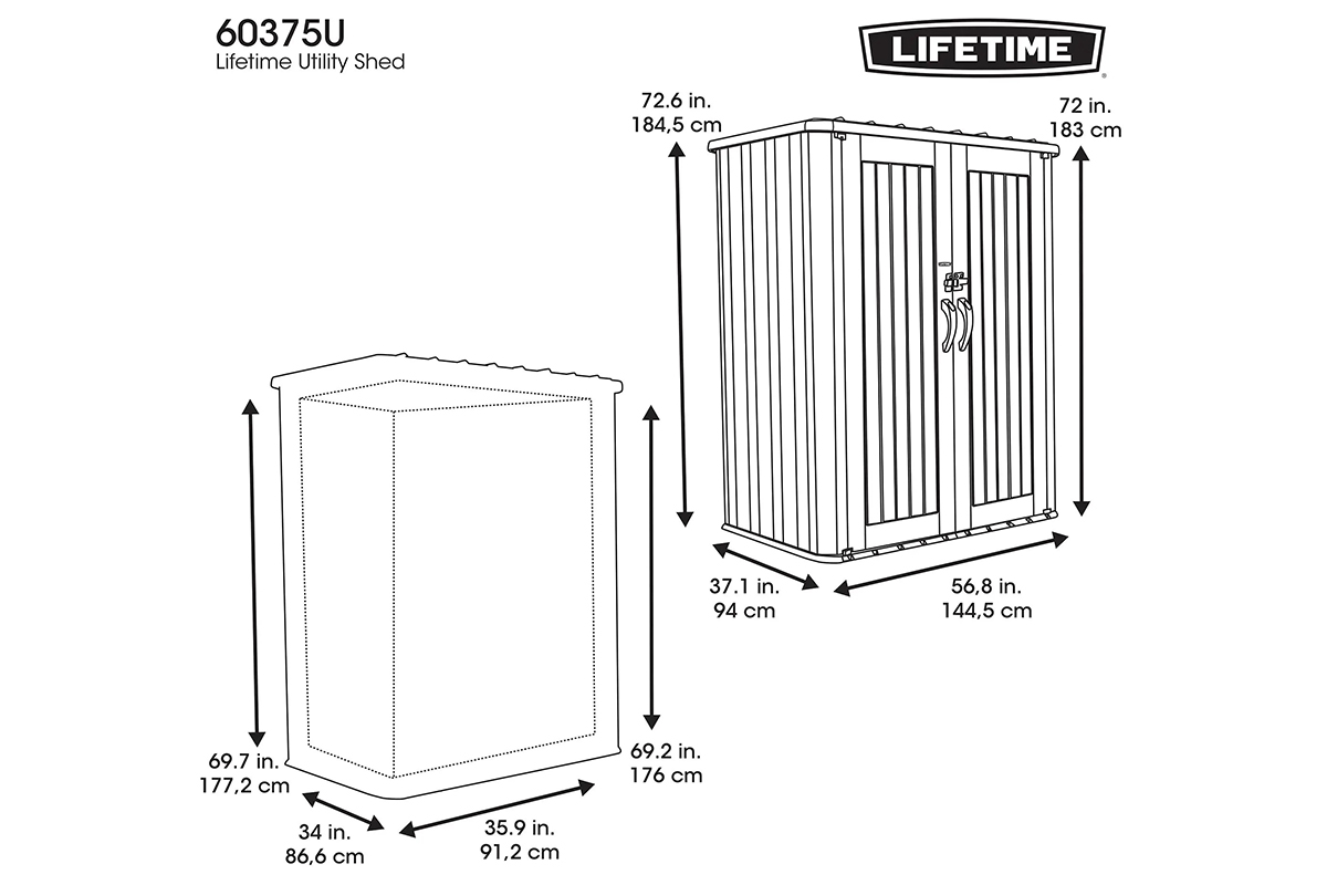 Шкаф-сарай высокий Lifetime Utility 183x97.9x147.5см 2060л