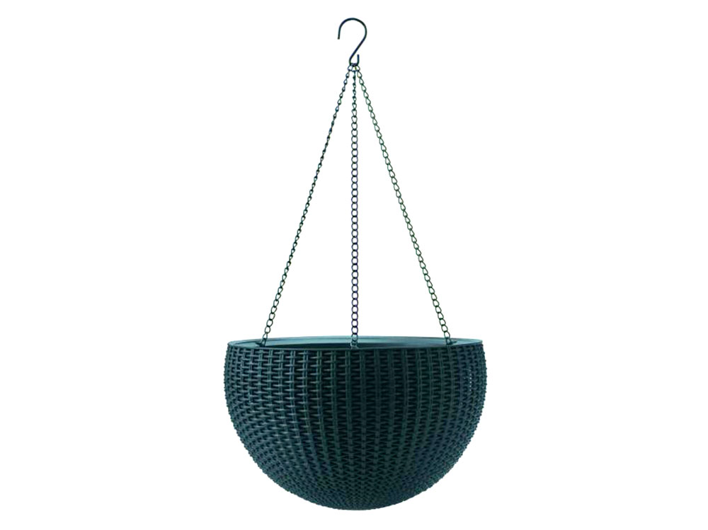 Цветочное подвесное кашпо Keter COZIES M из пластика под ротанг ⌀ 35 см, 8,6 л ВИСЯЩАЯ СФЕРА