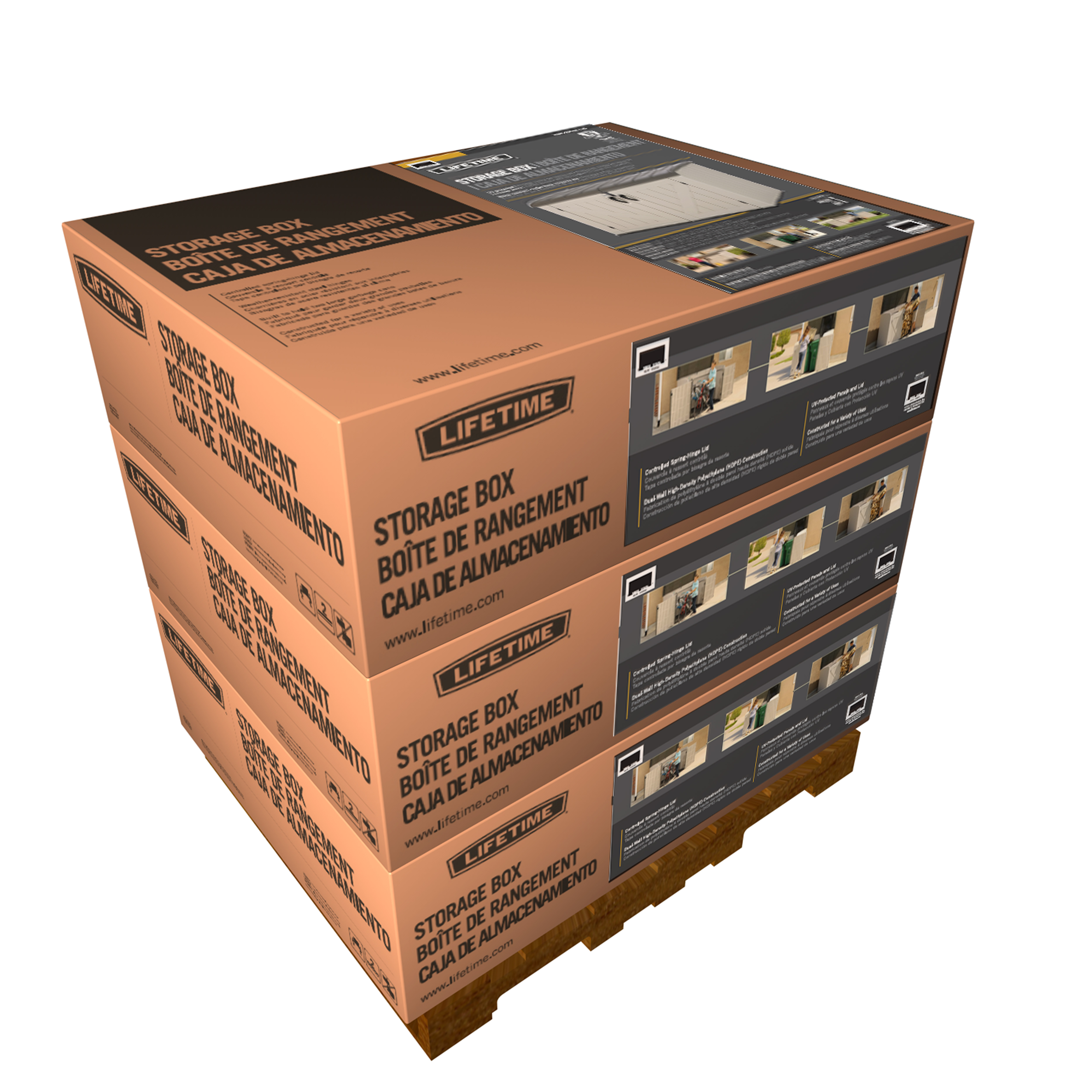 Life Time WoodLook 60170 Ящик-шкаф для хранения 3х6, бежевый 2400л.